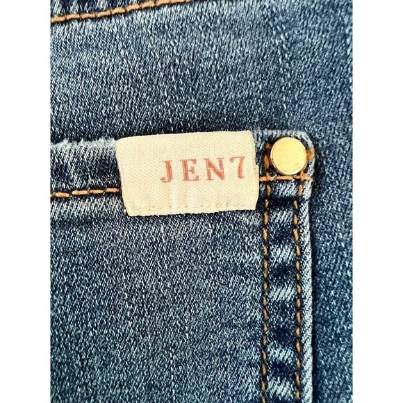 Jen7 by 7 for All Mankind Cropped Straight Fringe Hem Jeans Size 8 - Picture 10 of 12